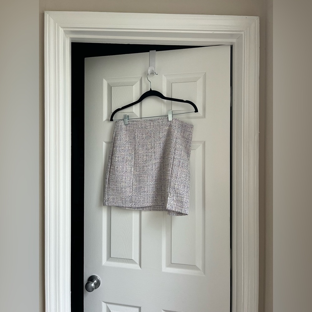 Blue Rain Textured Mini Skirt in Cream and Gray